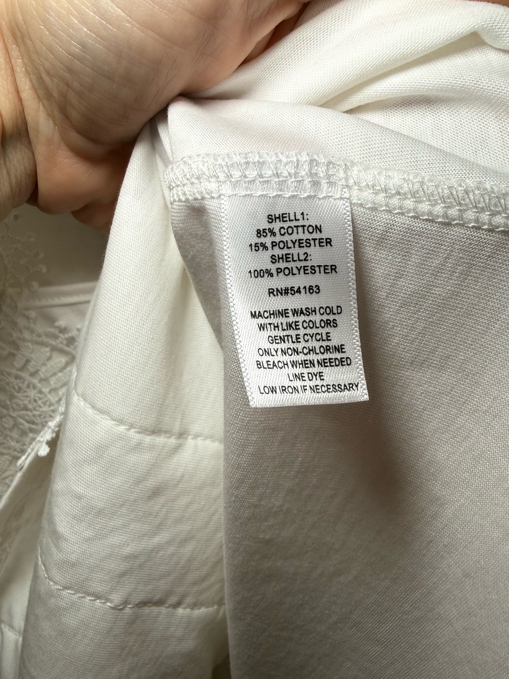Marc New York White Lace-Trim Pleated V-Neck Camisole - Picture 6 of 6